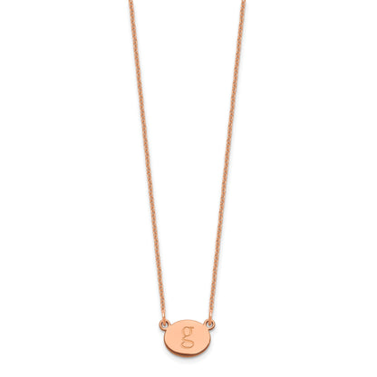 14K Rose Gold Oval Initial Necklace