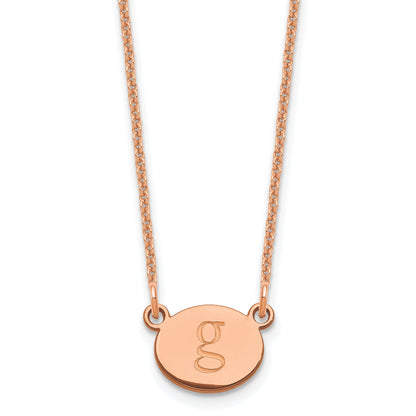 14K Rose Gold Oval Initial Necklace
