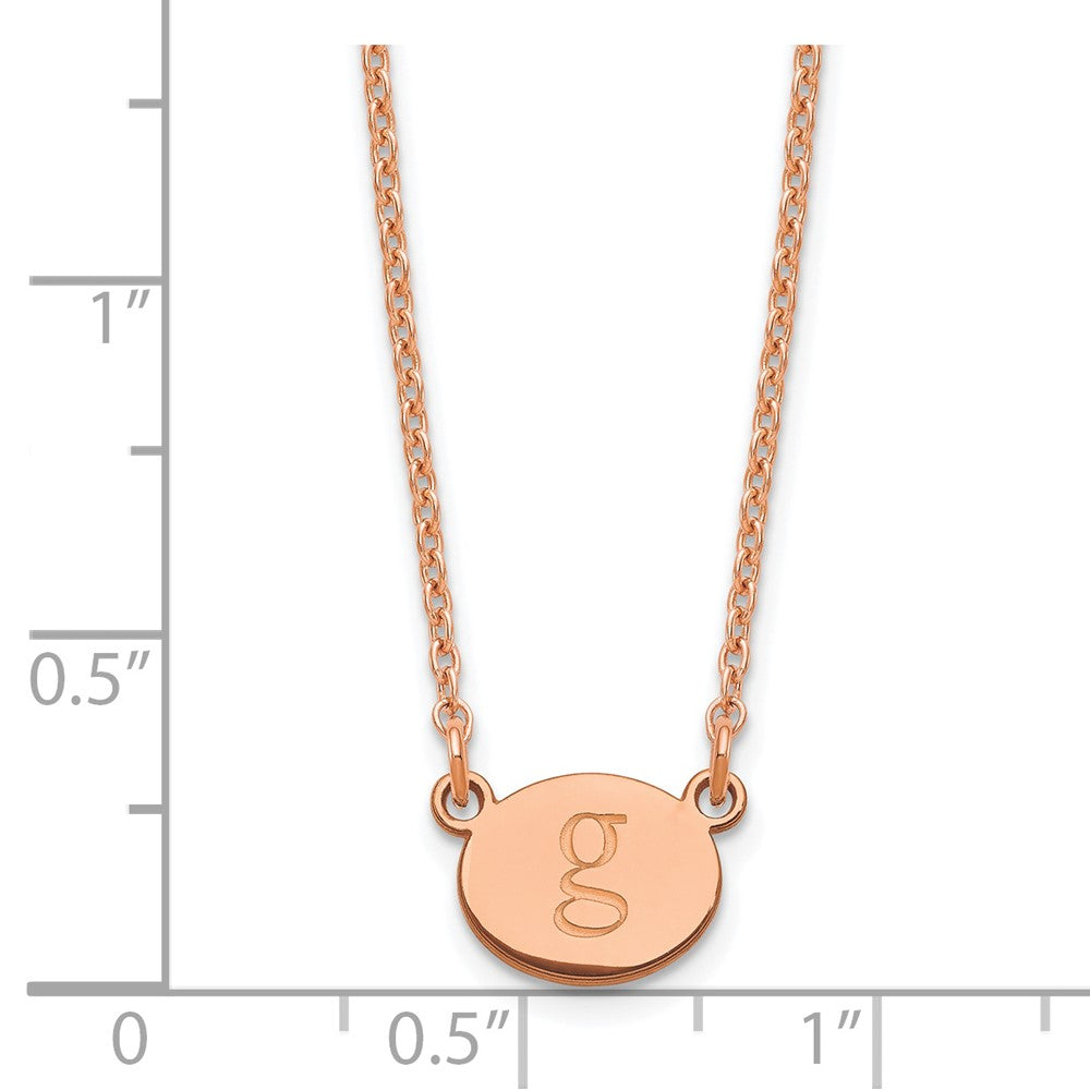 Rose Plated Sterling Silver/Rose Oval Initial Necklace