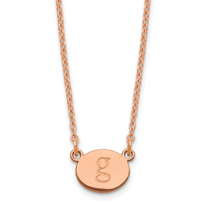 Rose Plated Sterling Silver/Rose Oval Initial Necklace