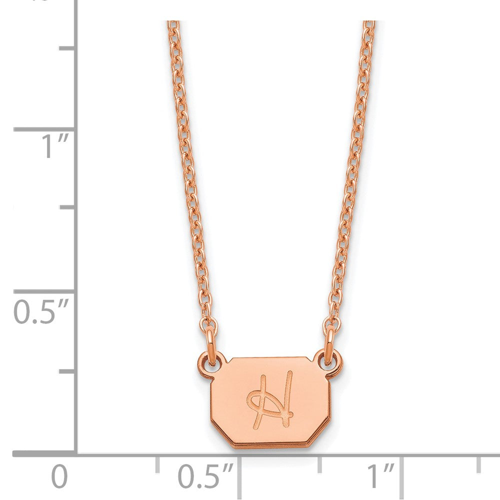 Rose Plated Sterling Silver/Rose Initial Necklace