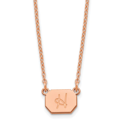 Rose Plated Sterling Silver/Rose Initial Necklace