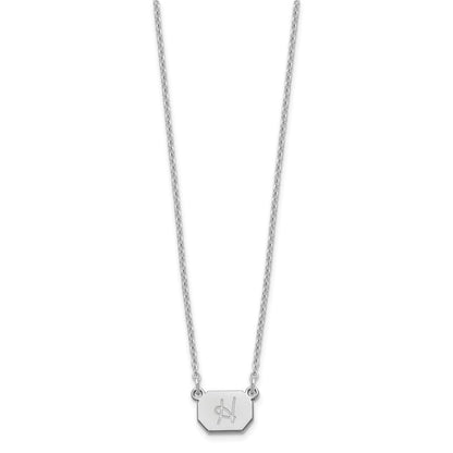 Sterling Silver Silver/Rhodium Plated Initial Necklace