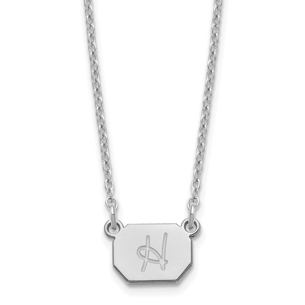 Sterling Silver Silver/Rhodium Plated Initial Necklace