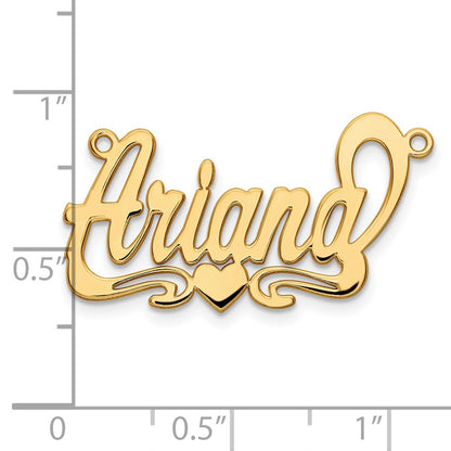 Gold Plated Sterling Silver/Gold Polished Heart Name Plate