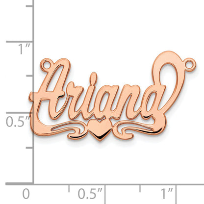 14K Rose Gold Polished Heart Name Plate