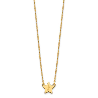Gold Plated Sterling Silver/Gold Initial Star Necklace