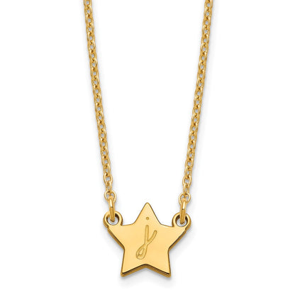 Gold Plated Sterling Silver/Gold Initial Star Necklace