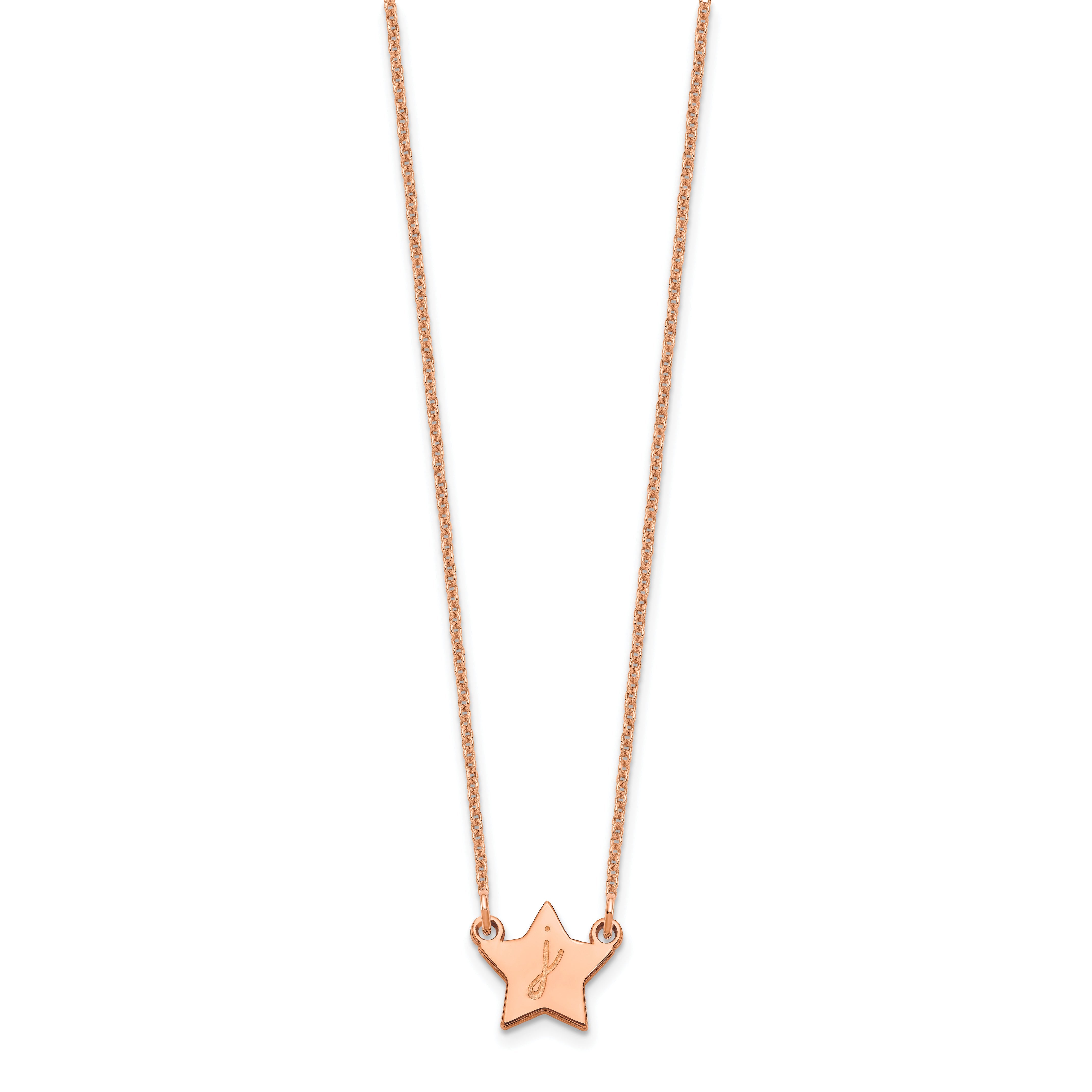 14K Rose Gold Initial Star Necklace