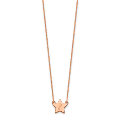 14K Rose Gold Initial Star Necklace