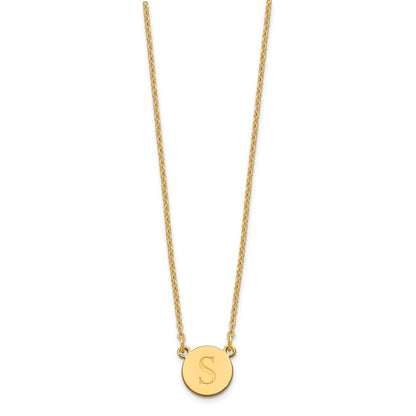 Gold Plated Sterling Silver/Gold Round Initial Necklace