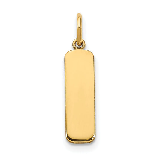 Gold Plated Sterling Silver/Gold Small Blank Bar Charm