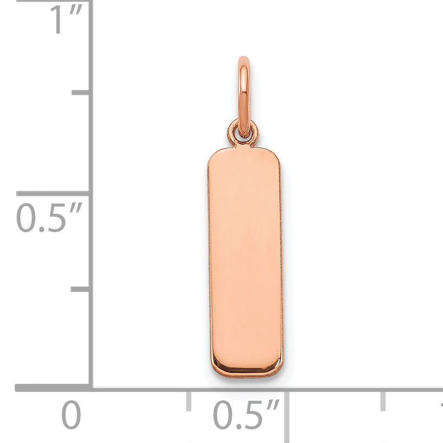 14k Rose Gold 14k Rose Gold Small Blank Bar Charm