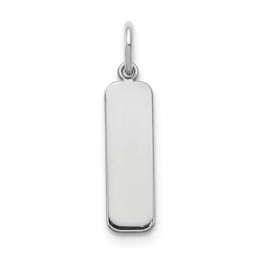 14k White Gold 14k White Gold Small  Blank Bar Charm