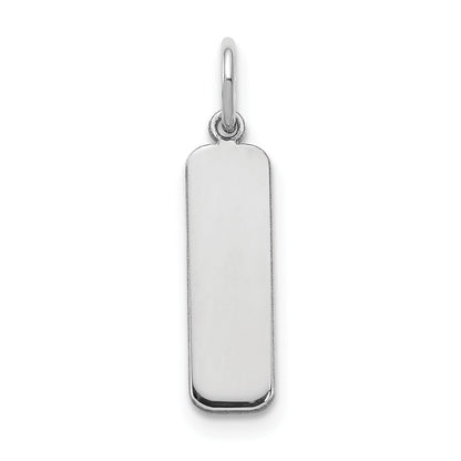 Sterling Silver Silver/Rhodium Plated Small Blank Bar Charm