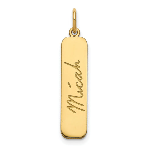 14K Yellow Gold Signature Bar Charm