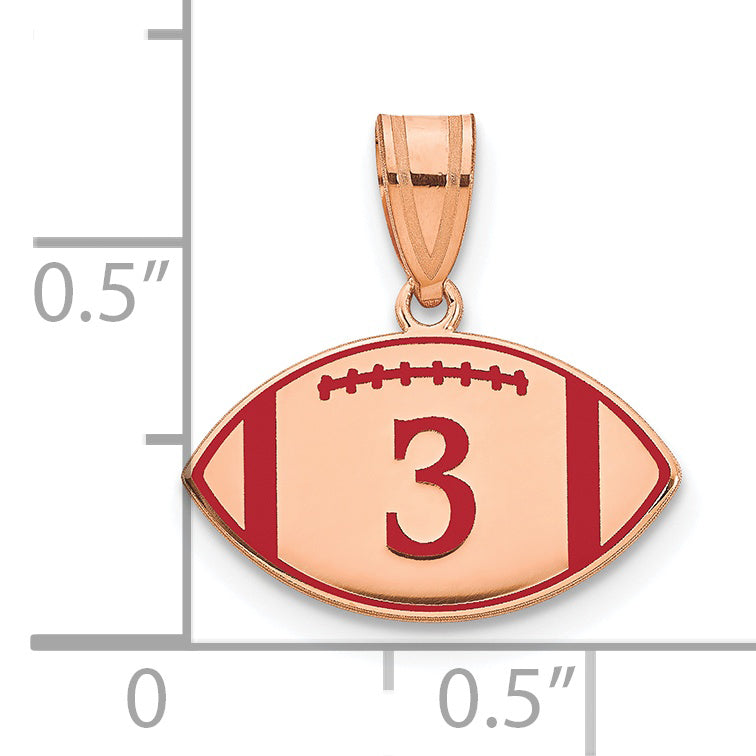 14K Rose Gold Personalized Football Epoxy Pendant
