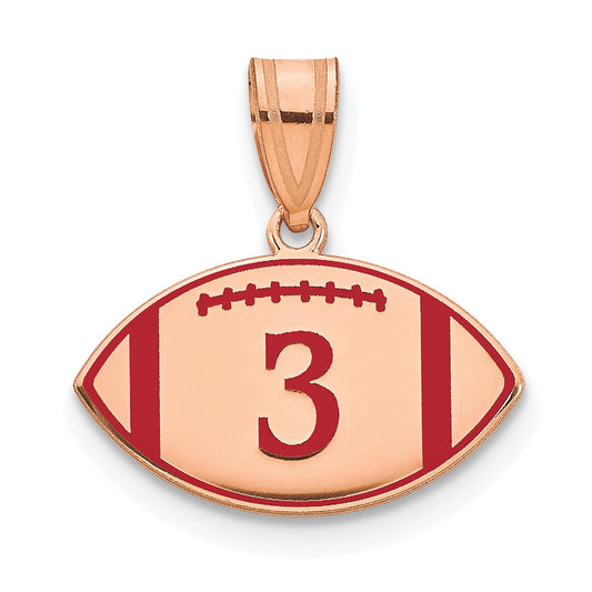 14K Rose Gold Personalized Football Epoxy Pendant