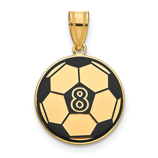 14K Yellow Gold Personalized Soccer Ball Epoxy Pendant