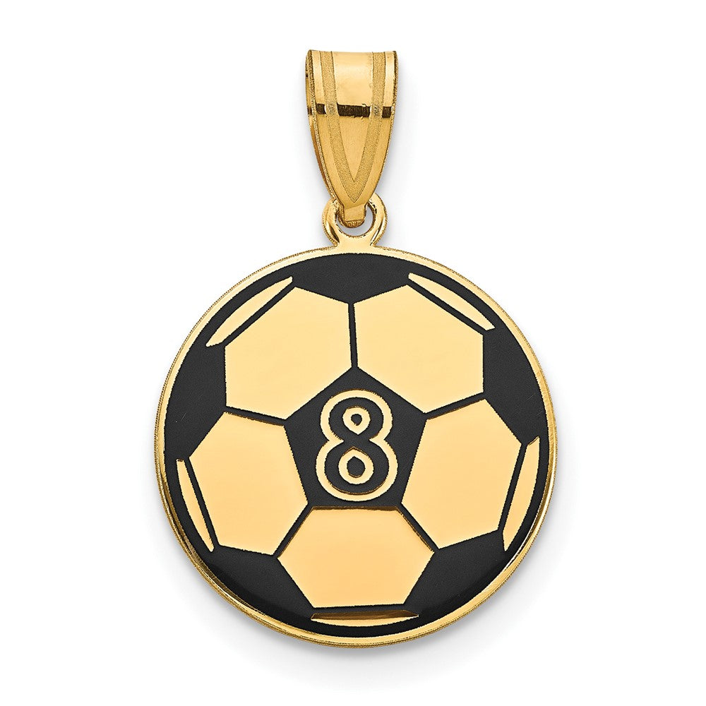 Gold Plated Sterling Silver/Gold Personalized Soccer Ball Epoxy Pendant