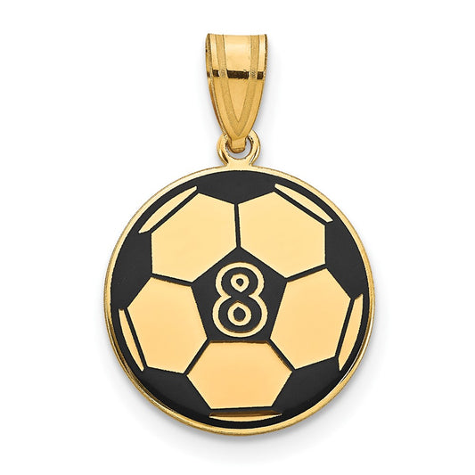 Gold Plated Sterling Silver/Gold Personalized Soccer Ball Epoxy Pendant