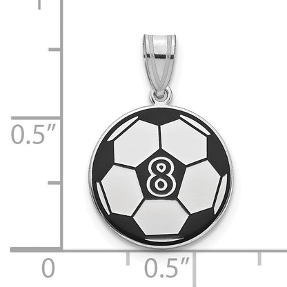 14K White Gold Personalized Soccer Ball Epoxy Pendant