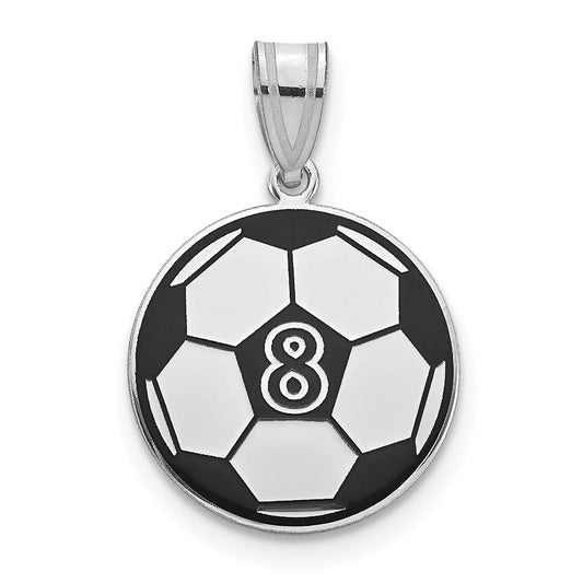 14K White Gold Personalized Soccer Ball Epoxy Pendant