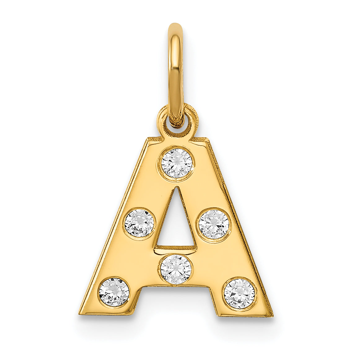 Gold Plated Sterling Silver/Gold Initial With Diamonds Charm