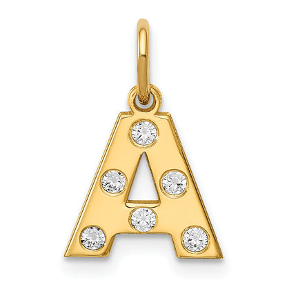 Gold Plated Sterling Silver/Gold Initial With Diamonds Charm