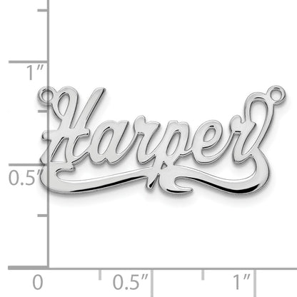 14K White Gold Polished Name Plate