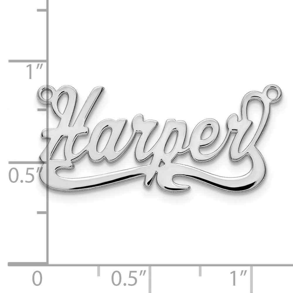 Sterling Silver Silver/Rhodium Plated Polished Name Plate