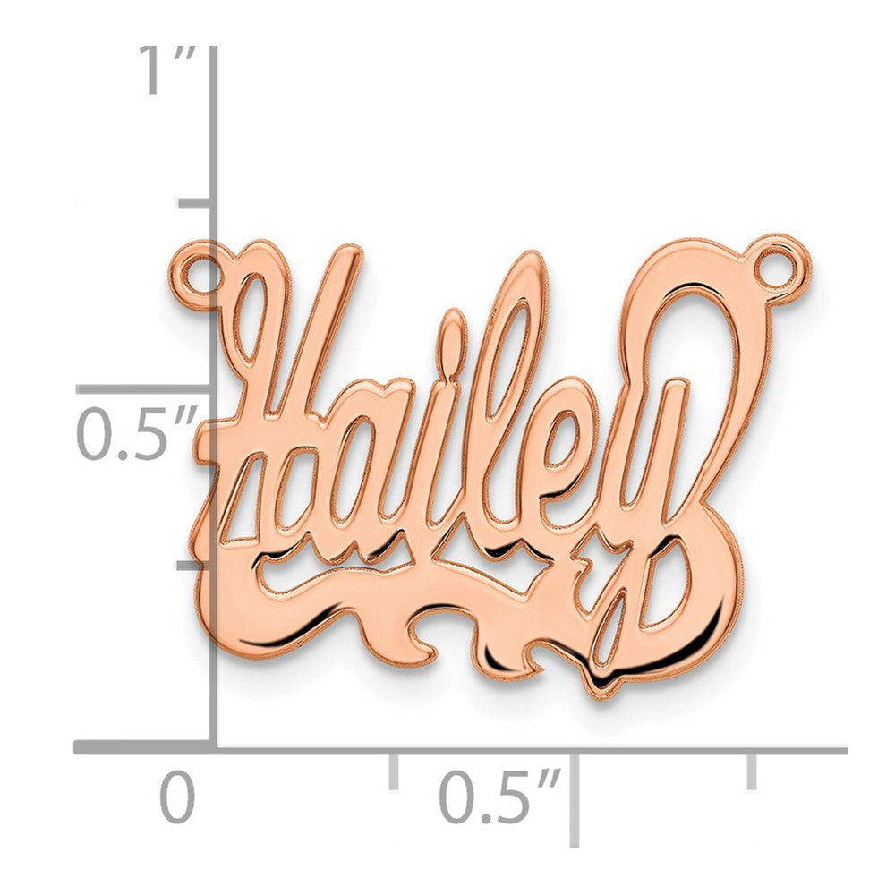 14K Rose Gold Polished Name Plate