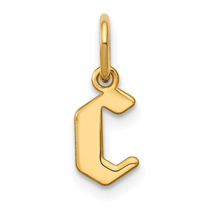 14k Yellow Gold 14KY Lower case Letter C Initial Pendant