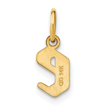 14K Yellow Gold 14Ky Lowercase Letter E Initial Pendant