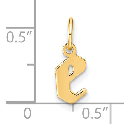 14K Yellow Gold 14Ky Lowercase Letter E Initial Pendant