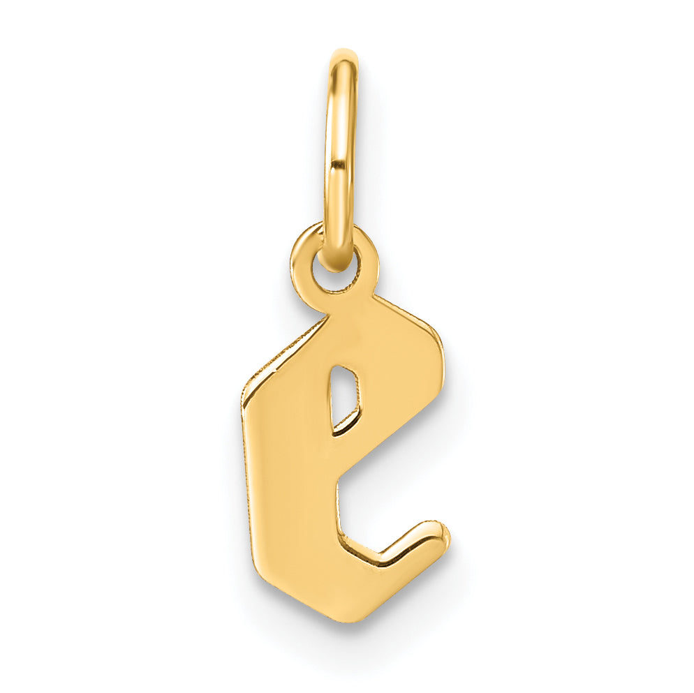 14K Yellow Gold 14Ky Lowercase Letter E Initial Pendant