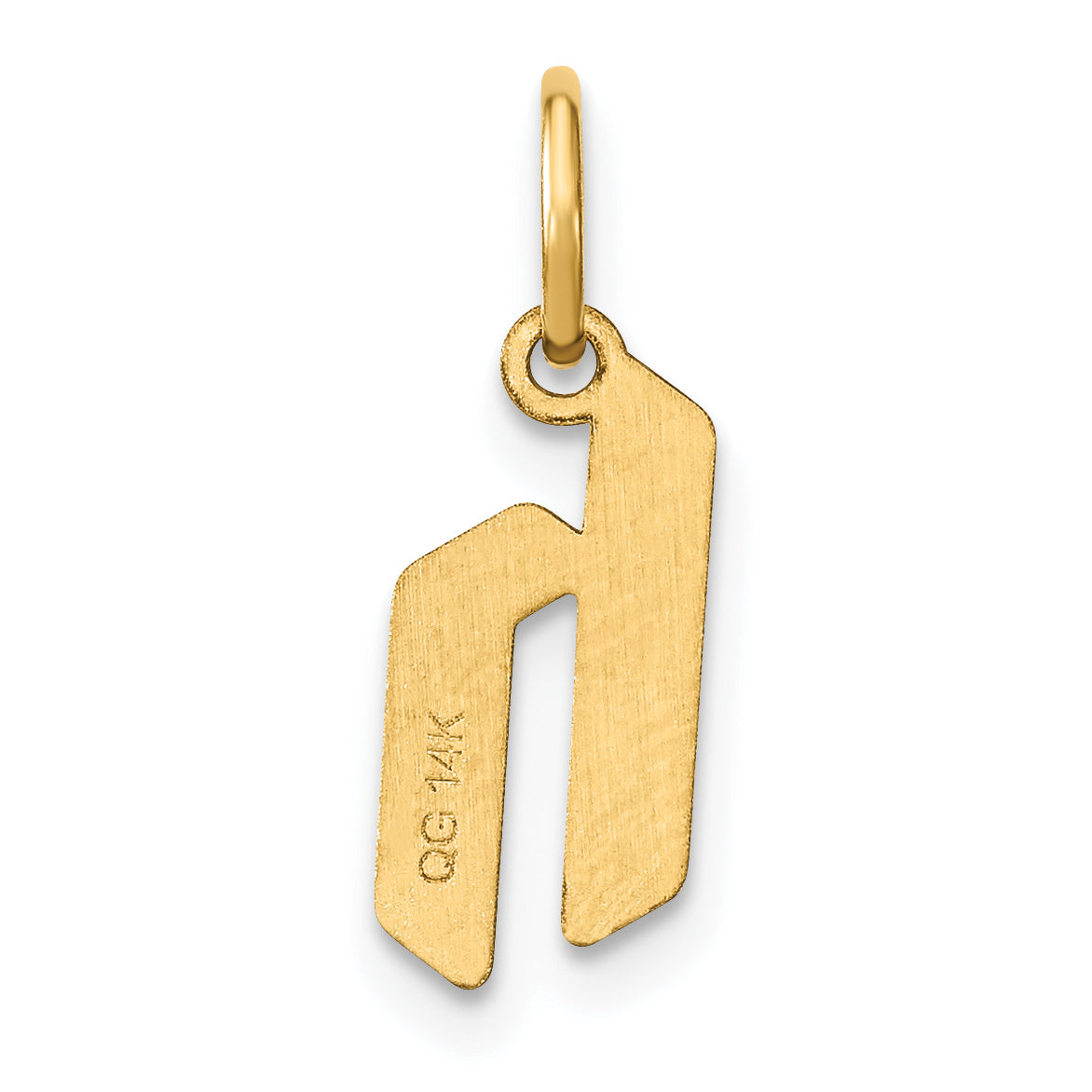 14k Yellow Gold 14ky Lowercase Letter H Initial Pendant