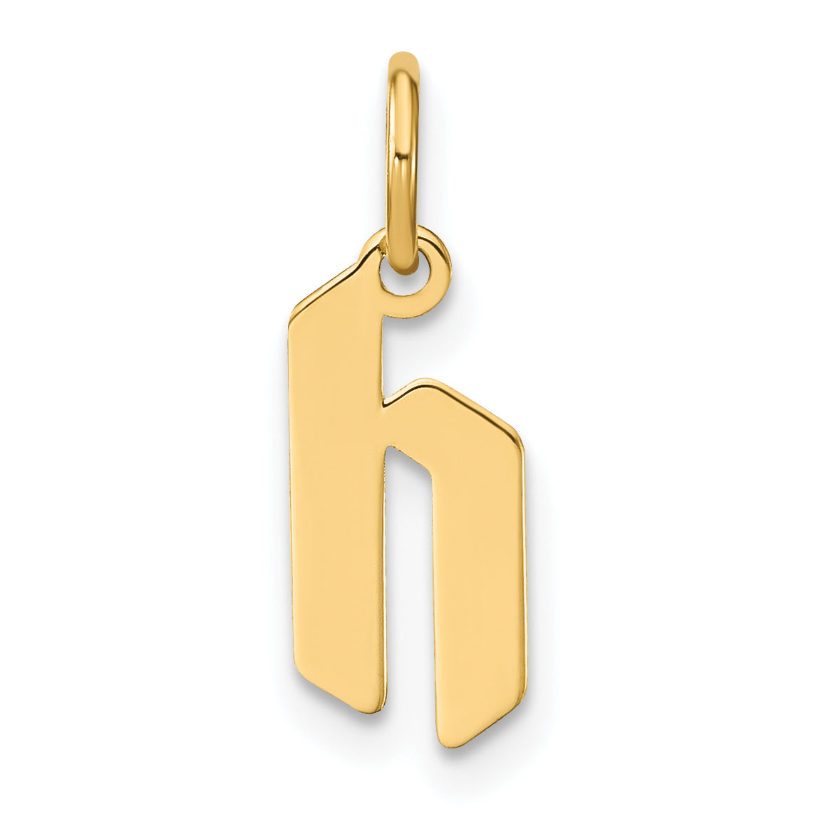 14k Yellow Gold 14ky Lowercase Letter H Initial Pendant