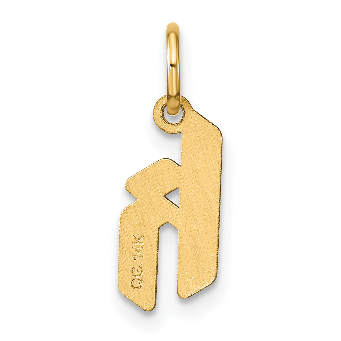 14k Yellow Gold 14ky Lowercase Letter K Initial Pendant