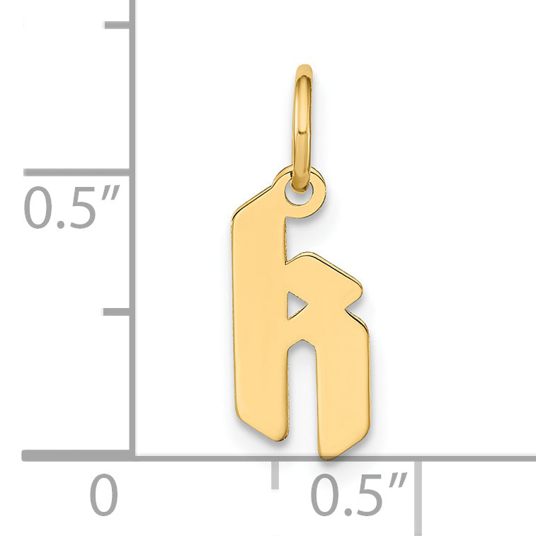 14k Yellow Gold 14ky Lowercase Letter K Initial Pendant
