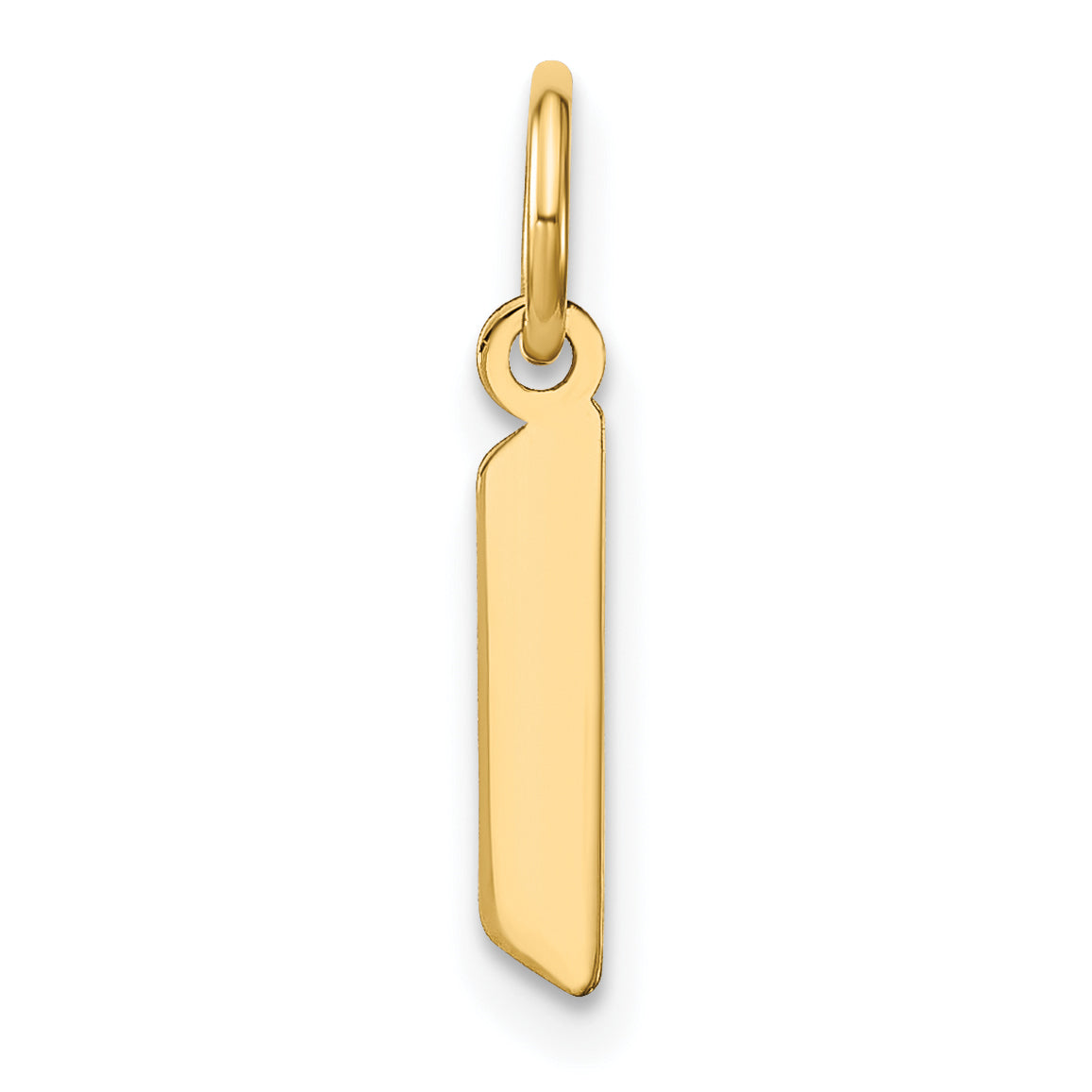 14k Yellow Gold 14ky Lowercase Letter L Initial Pendant