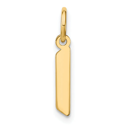 14k Yellow Gold 14ky Lowercase Letter L Initial Pendant