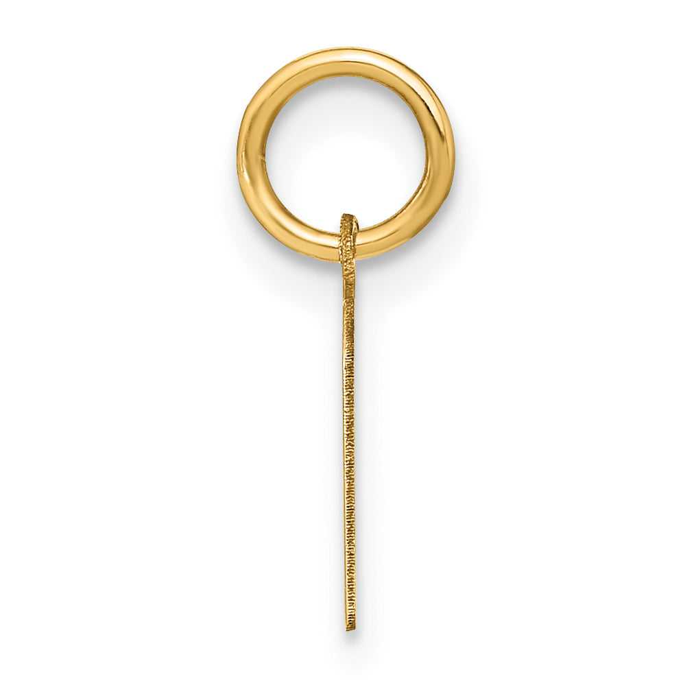 14k Yellow Gold 14ky Lowercase Letter M Initial Pendant
