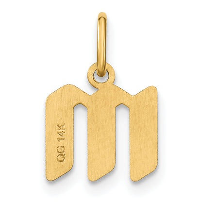14k Yellow Gold 14ky Lowercase Letter M Initial Pendant