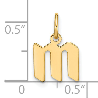 14k Yellow Gold 14ky Lowercase Letter M Initial Pendant