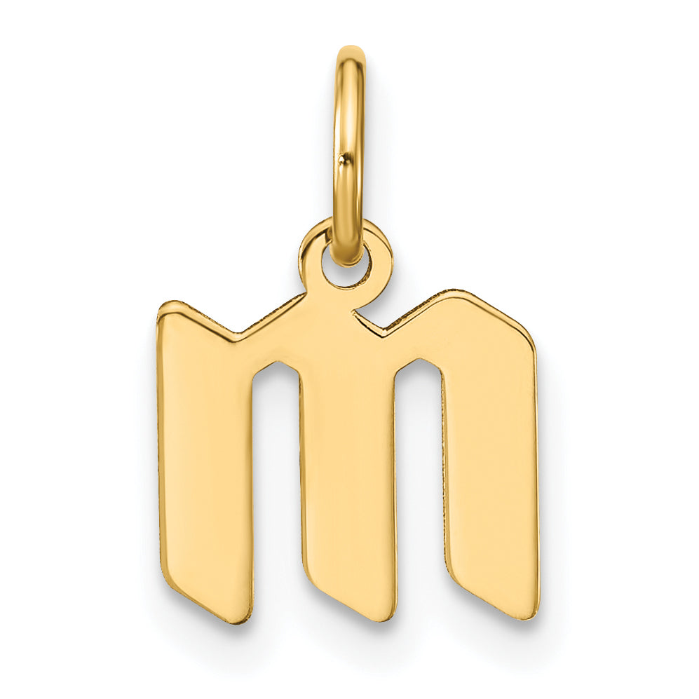 14k Yellow Gold 14ky Lowercase Letter M Initial Pendant