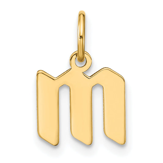 14k Yellow Gold 14ky Lowercase Letter M Initial Pendant