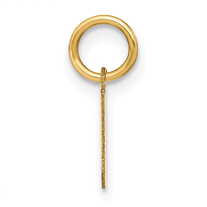 14k Yellow Gold 14ky Lowercase Letter N Initial Pendant