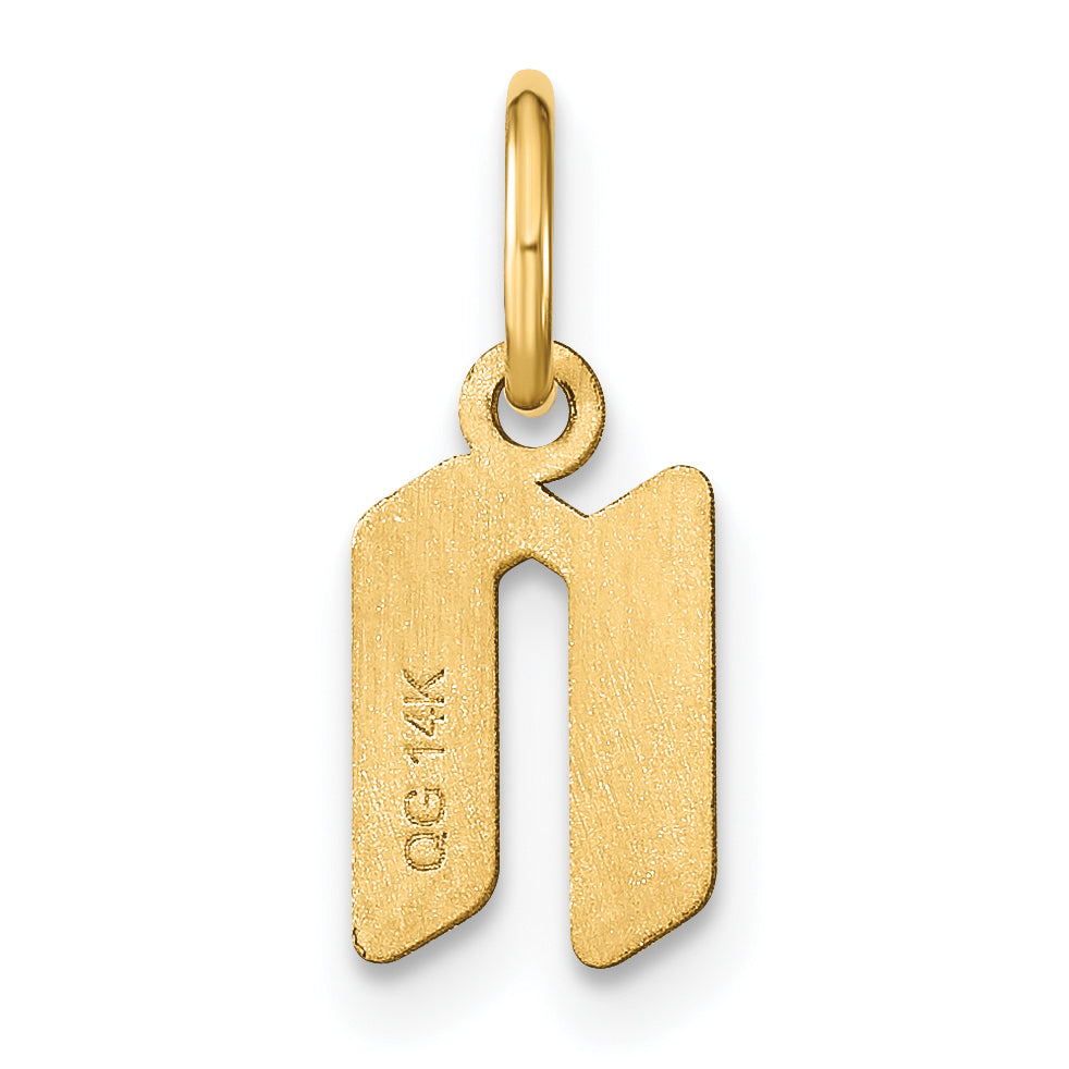 14k Yellow Gold 14ky Lowercase Letter N Initial Pendant