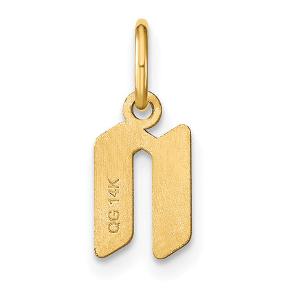 14k Yellow Gold 14ky Lowercase Letter N Initial Pendant
